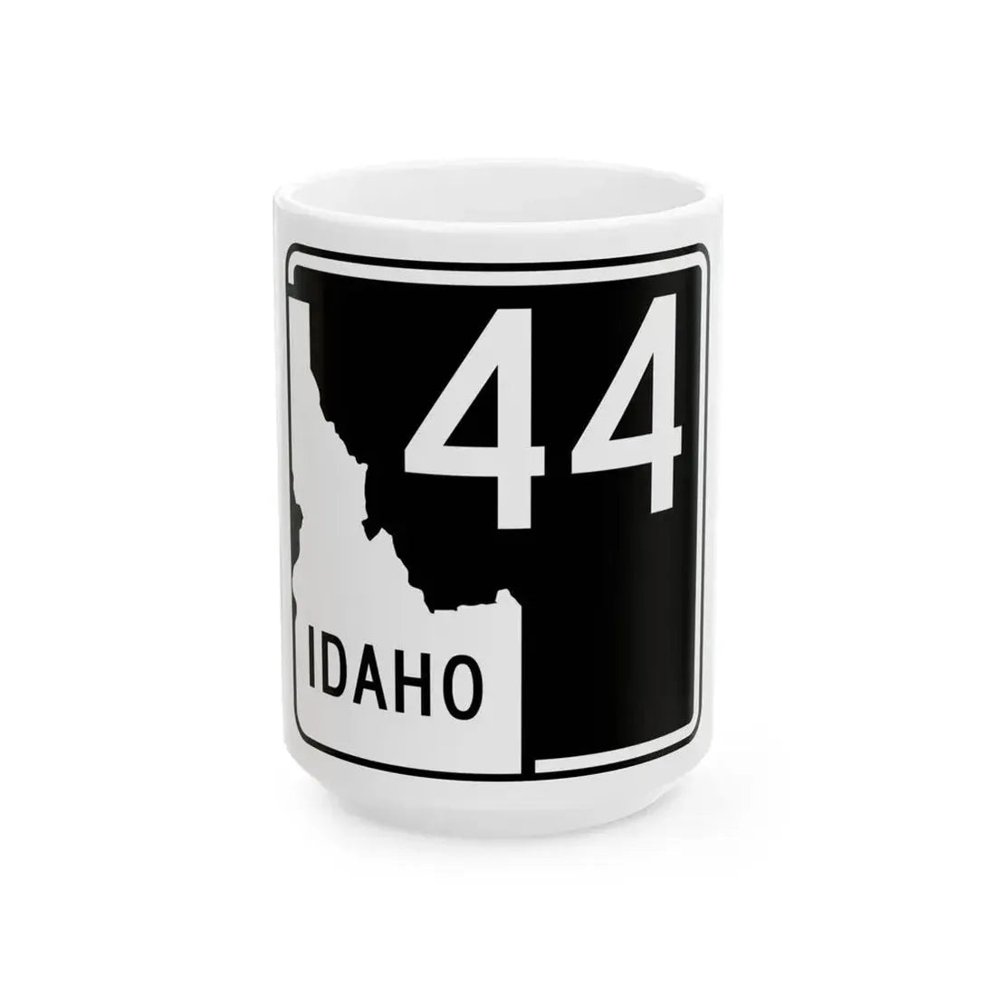 ID-44 (Idaho) (Road Sign) White Coffee Mug 15oz - Go Mug Yourself