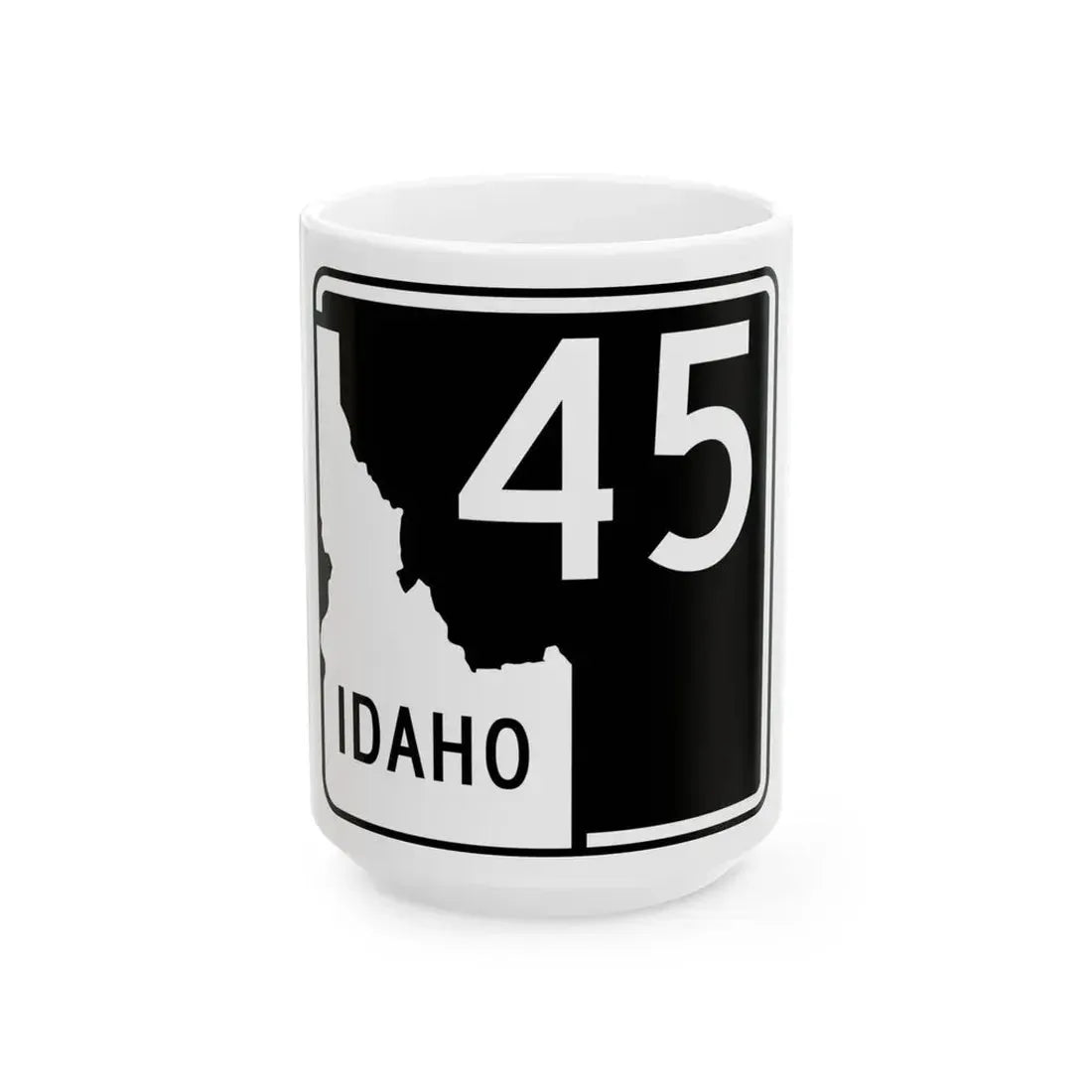 ID-45 (Idaho) (Road Sign) White Coffee Mug 15oz - Go Mug Yourself