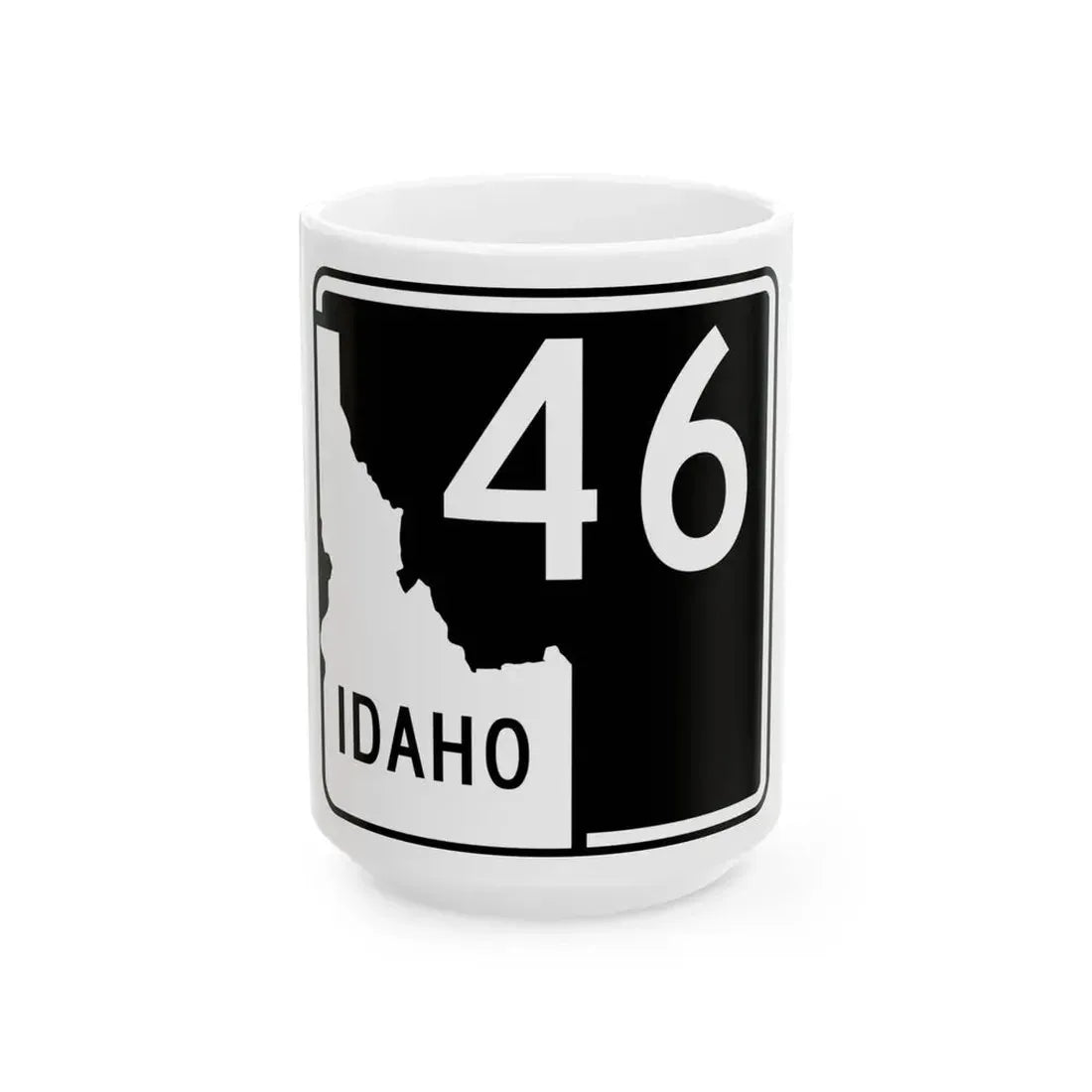 ID-46 (Idaho) (Road Sign) White Coffee Mug 15oz - Go Mug Yourself
