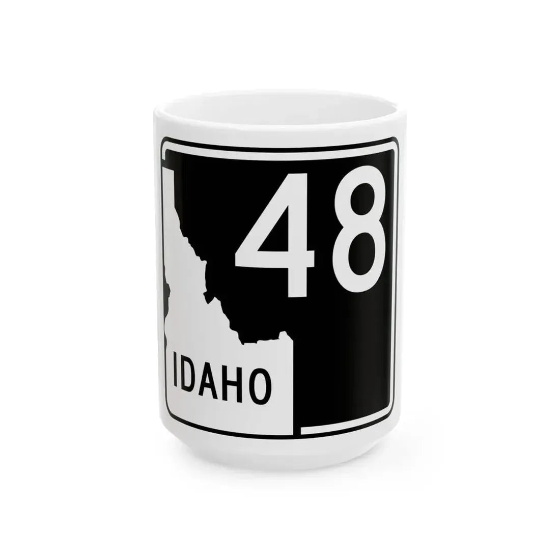 ID-48 (Idaho) (Road Sign) White Coffee Mug 15oz - Go Mug Yourself