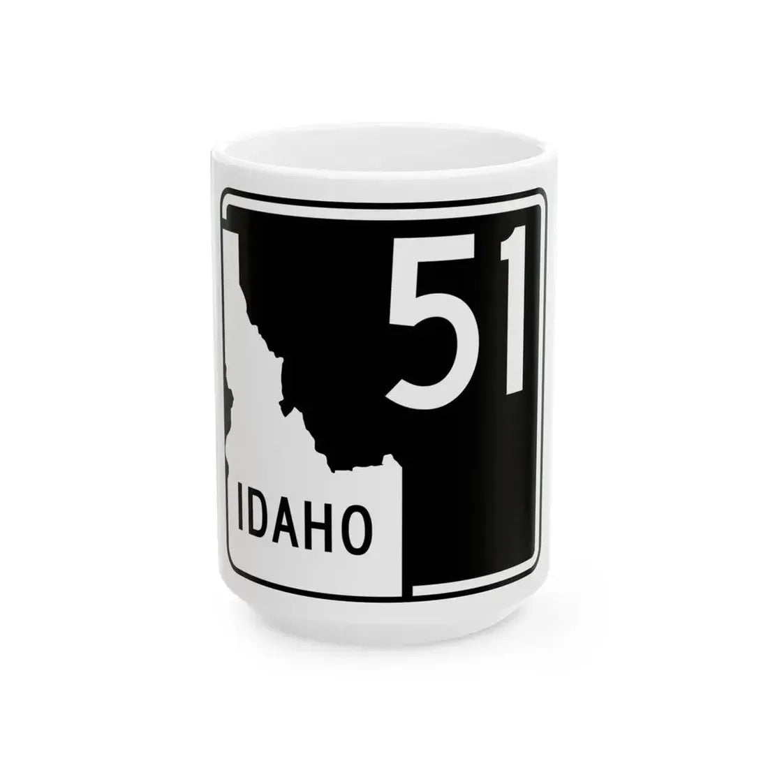 ID-51 (Idaho) (Road Sign) White Coffee Mug 15oz - Go Mug Yourself
