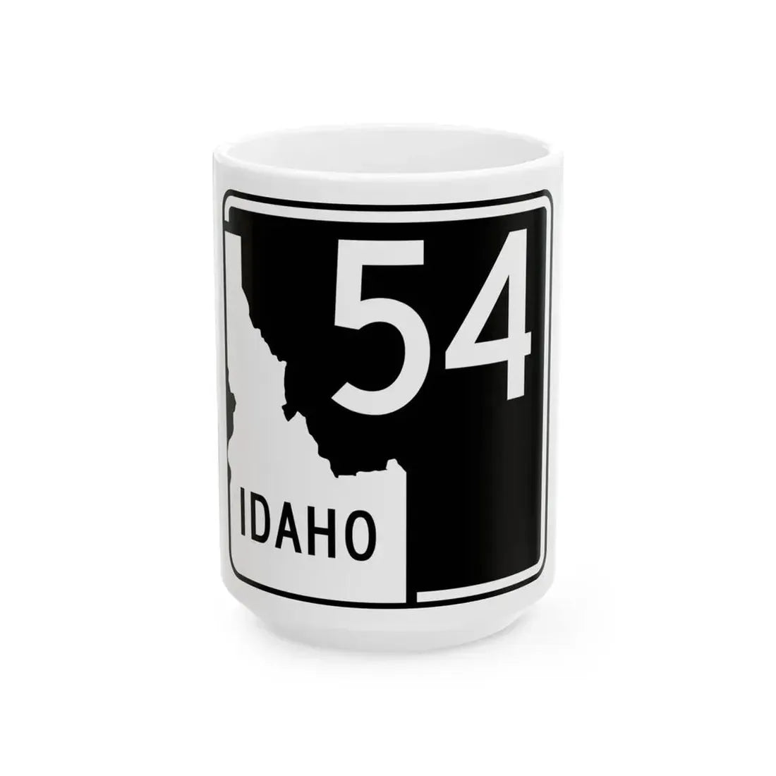ID-54 (Idaho) (Road Sign) White Coffee Mug 15oz - Go Mug Yourself