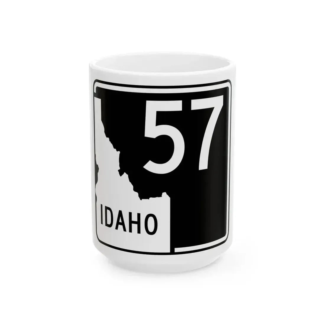 ID-57 (Idaho) (Road Sign) White Coffee Mug 15oz - Go Mug Yourself