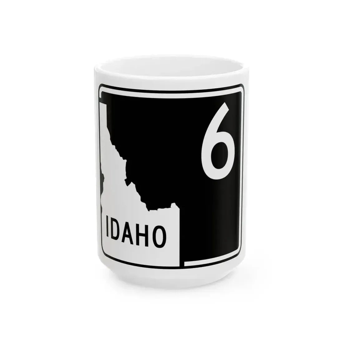 ID-6 (Idaho) (Road Sign) White Coffee Mug 15oz - Go Mug Yourself