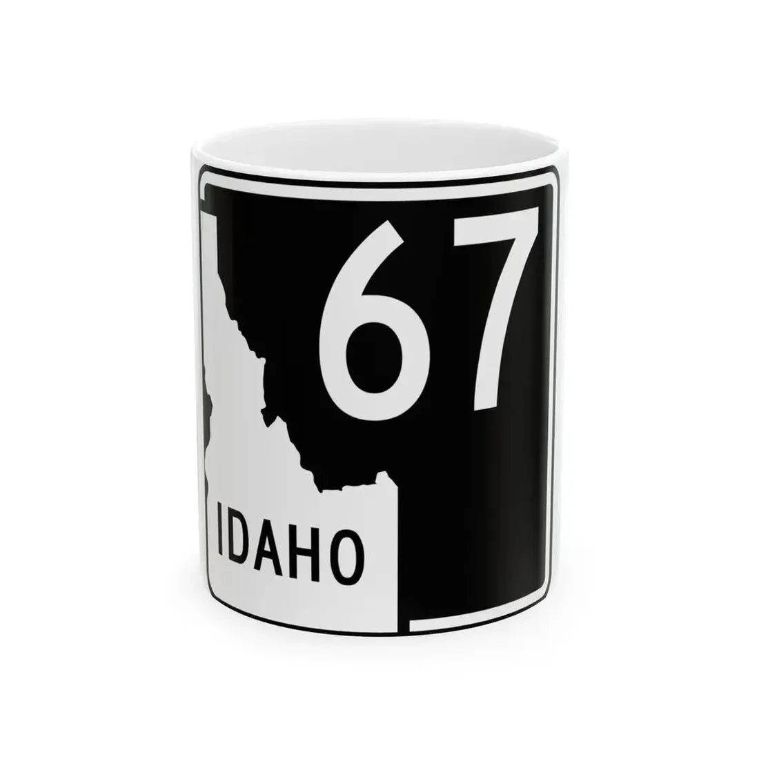 ID-67 (Idaho) (Road Sign) White Coffee Mug 11oz - Go Mug Yourself