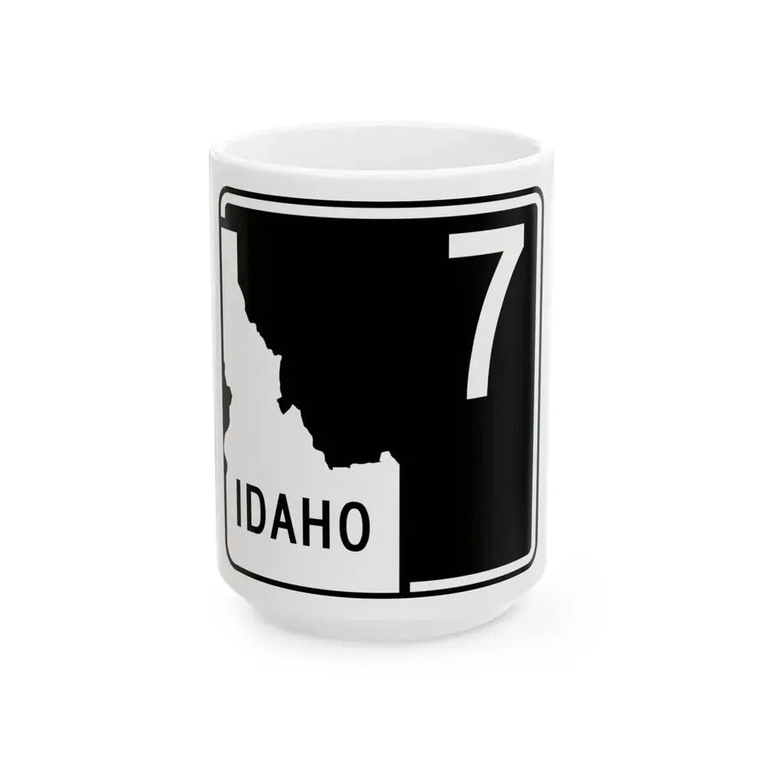 ID-7 (Idaho) (Road Sign) White Coffee Mug 15oz - Go Mug Yourself