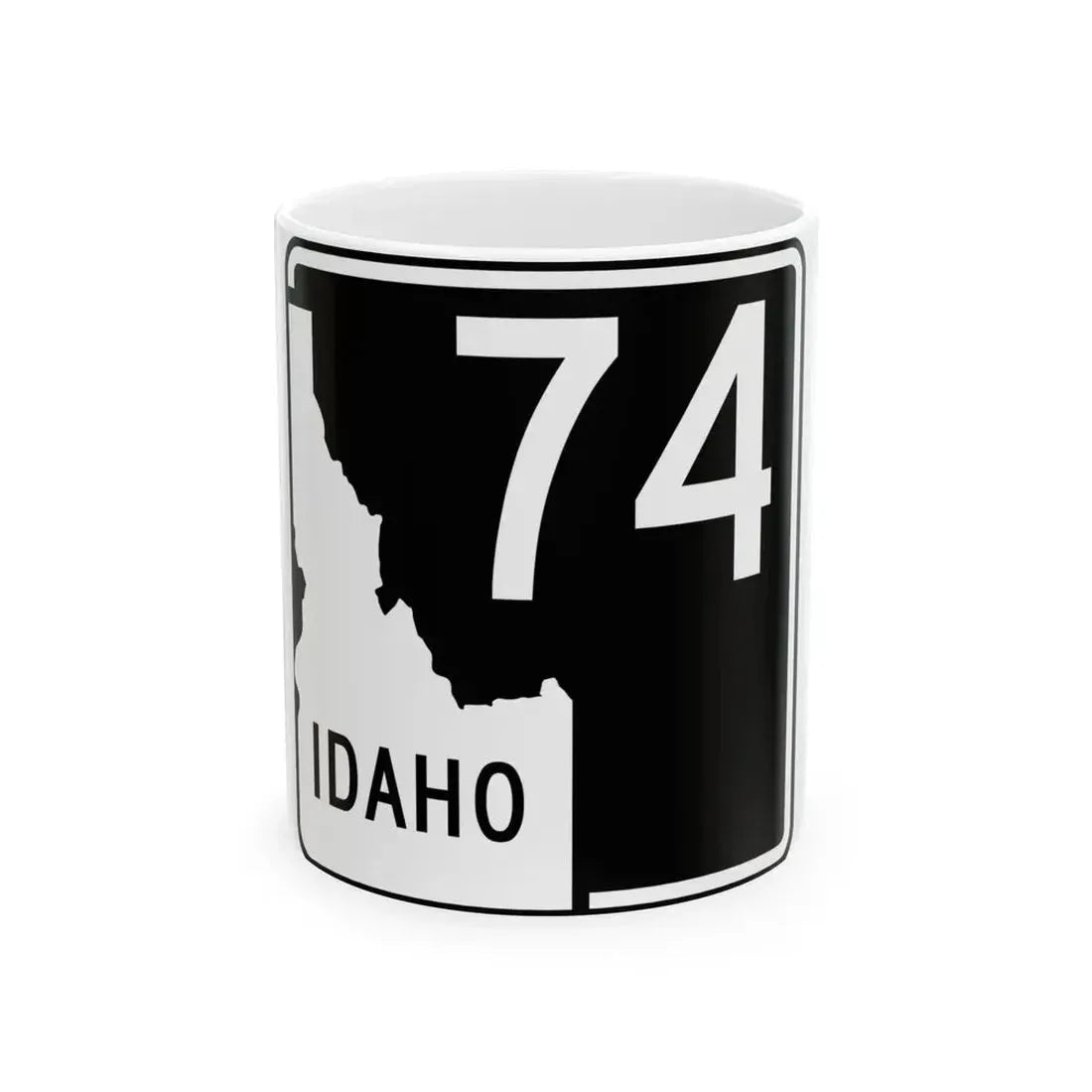 ID-74 (Idaho) (Road Sign) White Coffee Mug 11oz - Go Mug Yourself