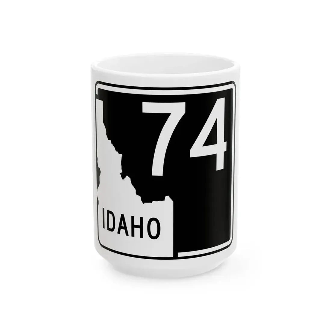 ID-74 (Idaho) (Road Sign) White Coffee Mug 15oz - Go Mug Yourself