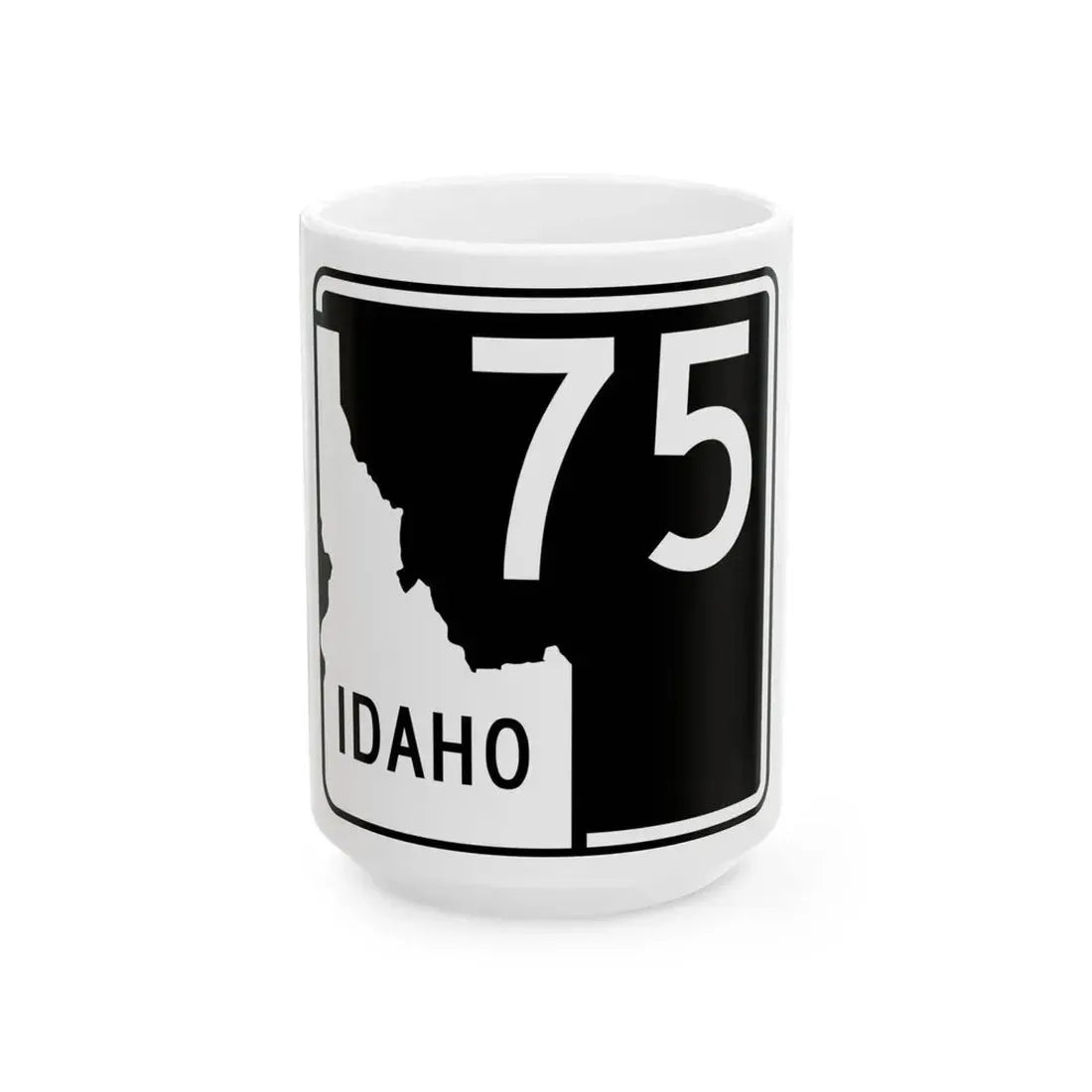 ID-75 (Idaho) (Road Sign) White Coffee Mug 15oz - Go Mug Yourself