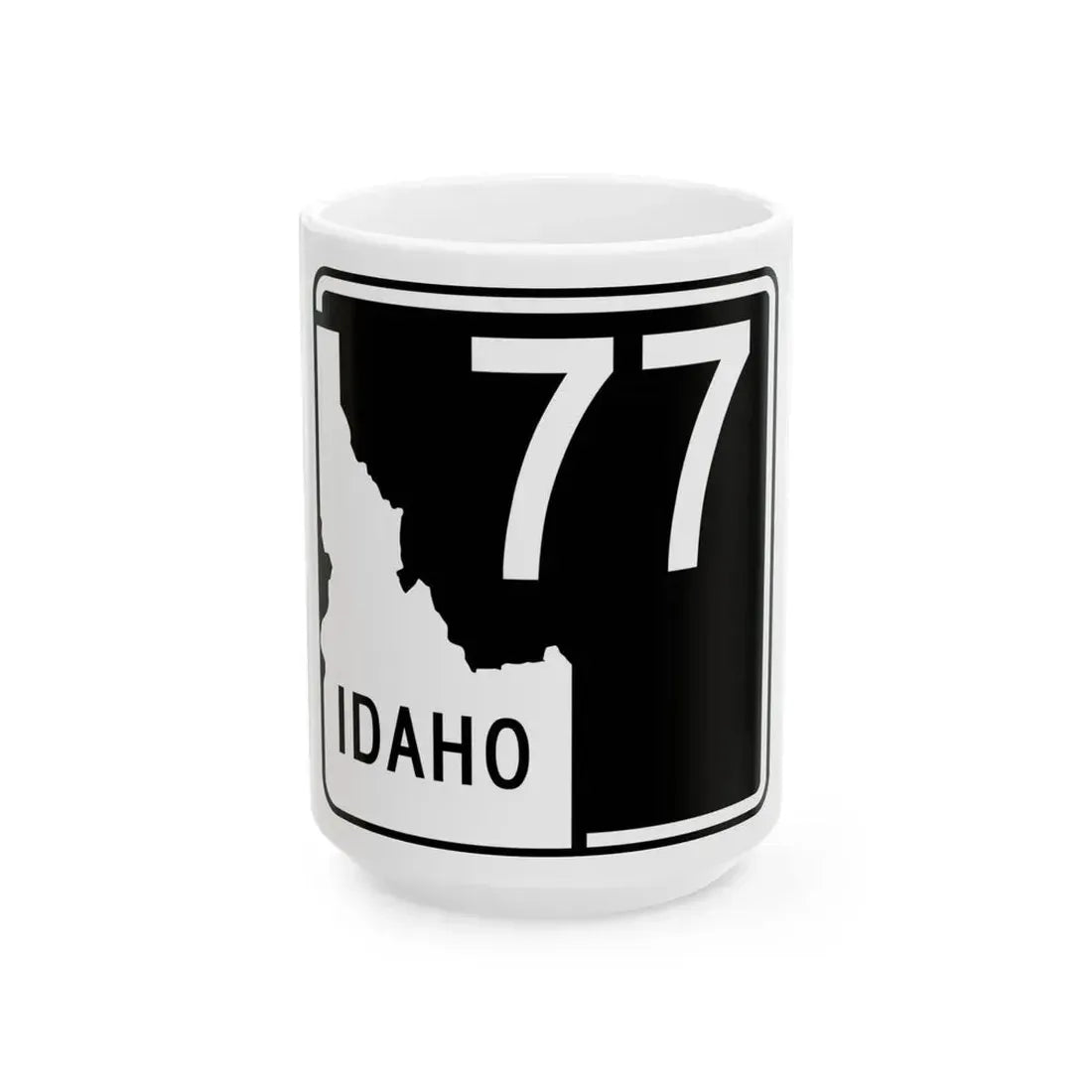 ID-77 (Idaho) (Road Sign) White Coffee Mug 15oz - Go Mug Yourself