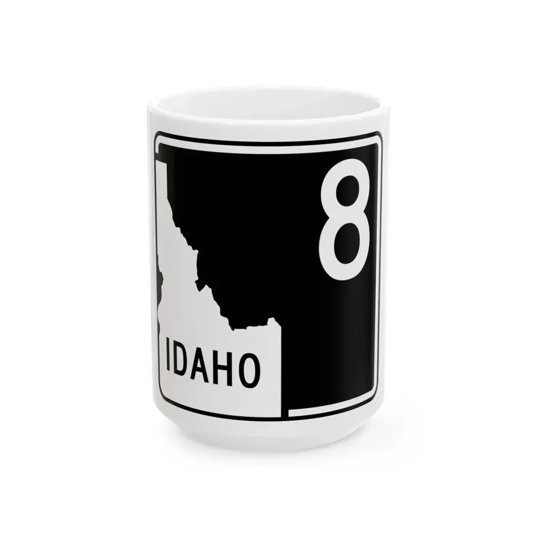 ID-8 (Idaho) (Road Sign) White Coffee Mug 15oz - Go Mug Yourself