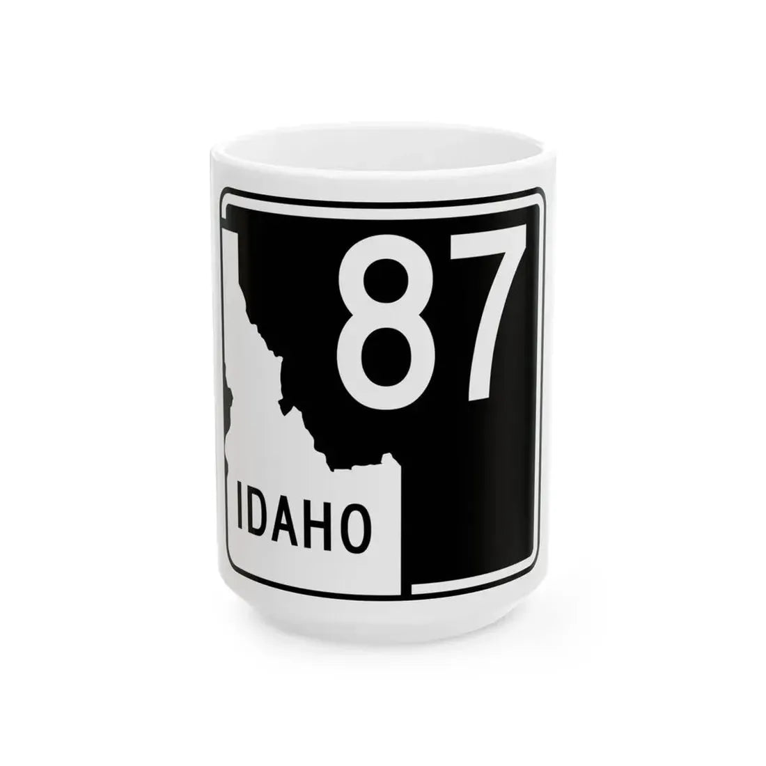 ID-87 (Idaho) (Road Sign) White Coffee Mug 15oz - Go Mug Yourself