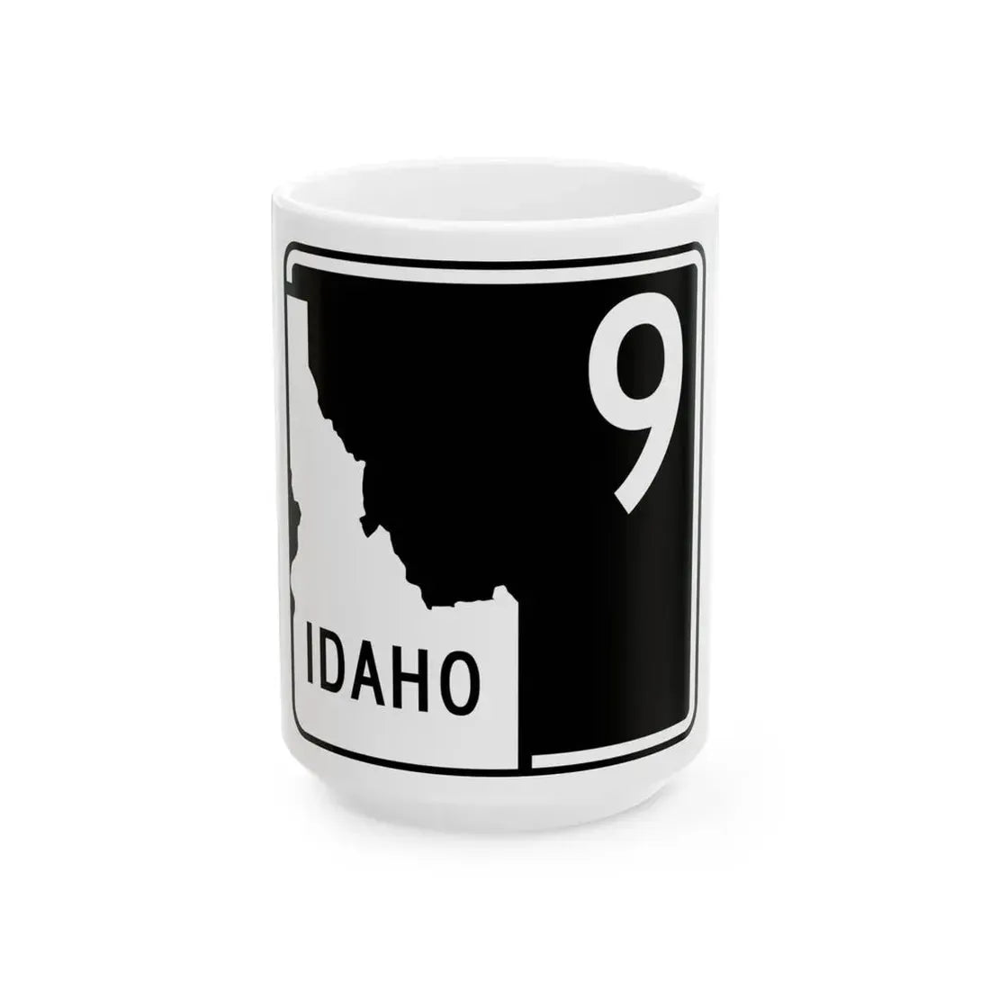ID-9 (Idaho) (Road Sign) White Coffee Mug 15oz - Go Mug Yourself