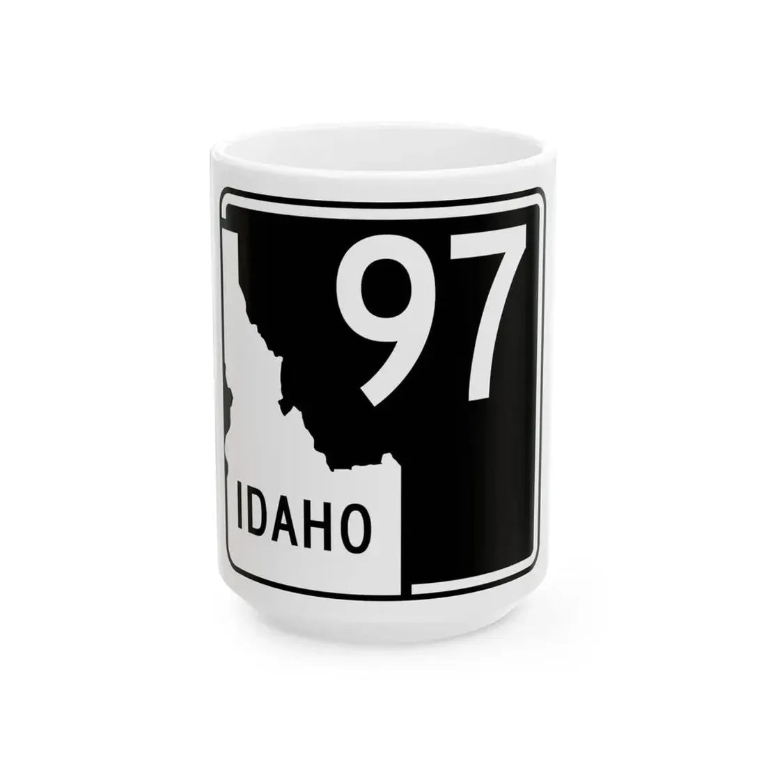 ID-97 (Idaho) (Road Sign) White Coffee Mug 15oz - Go Mug Yourself