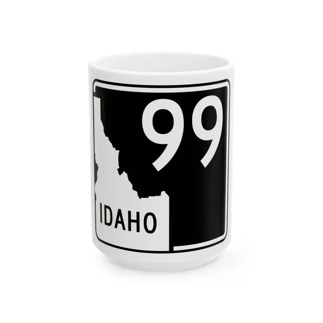 ID-99 (Idaho) (Road Sign) White Coffee Mug 15oz - Go Mug Yourself