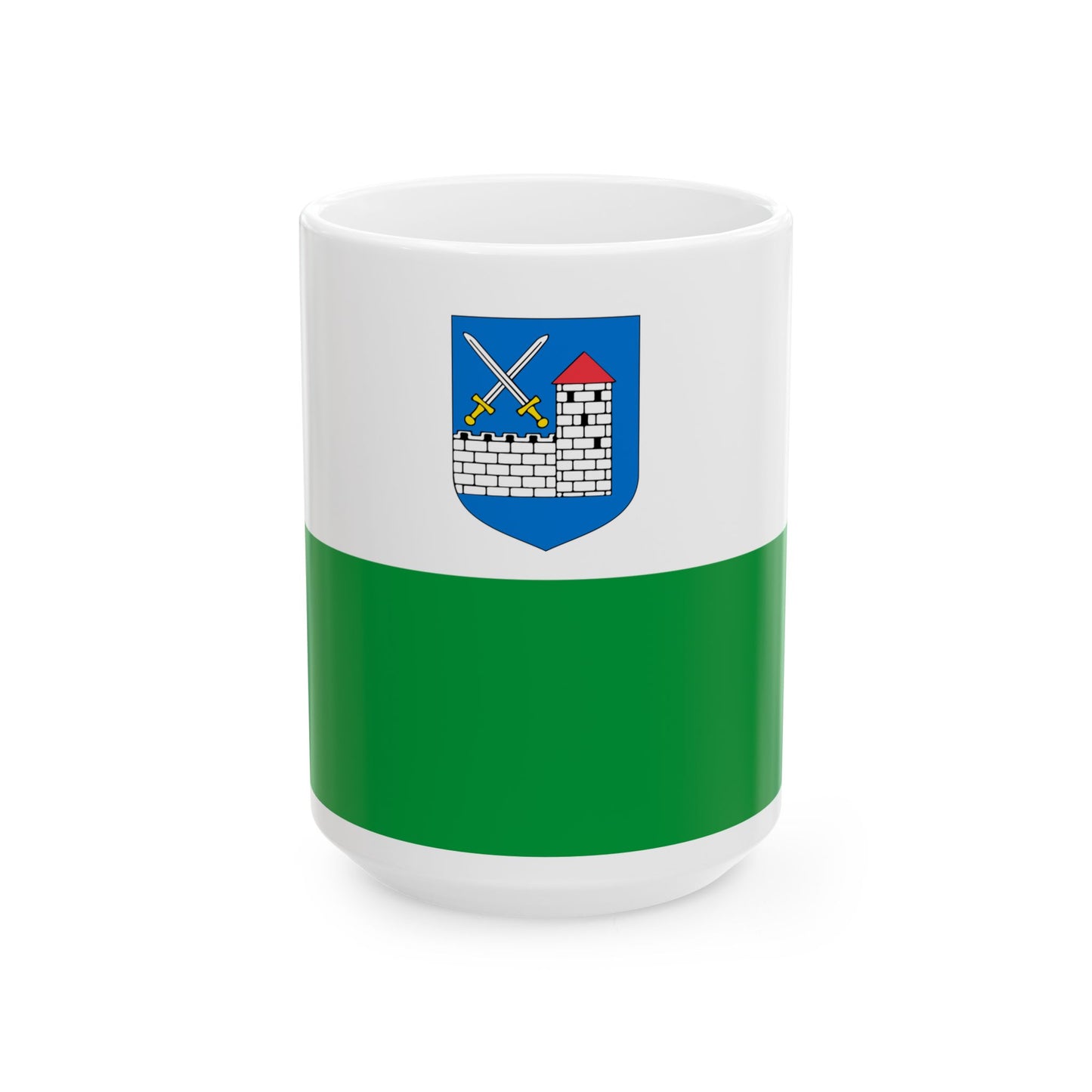 Ida-Virumaa lipp (Estonia) White Coffee Mug-15oz-Go Mug Yourself