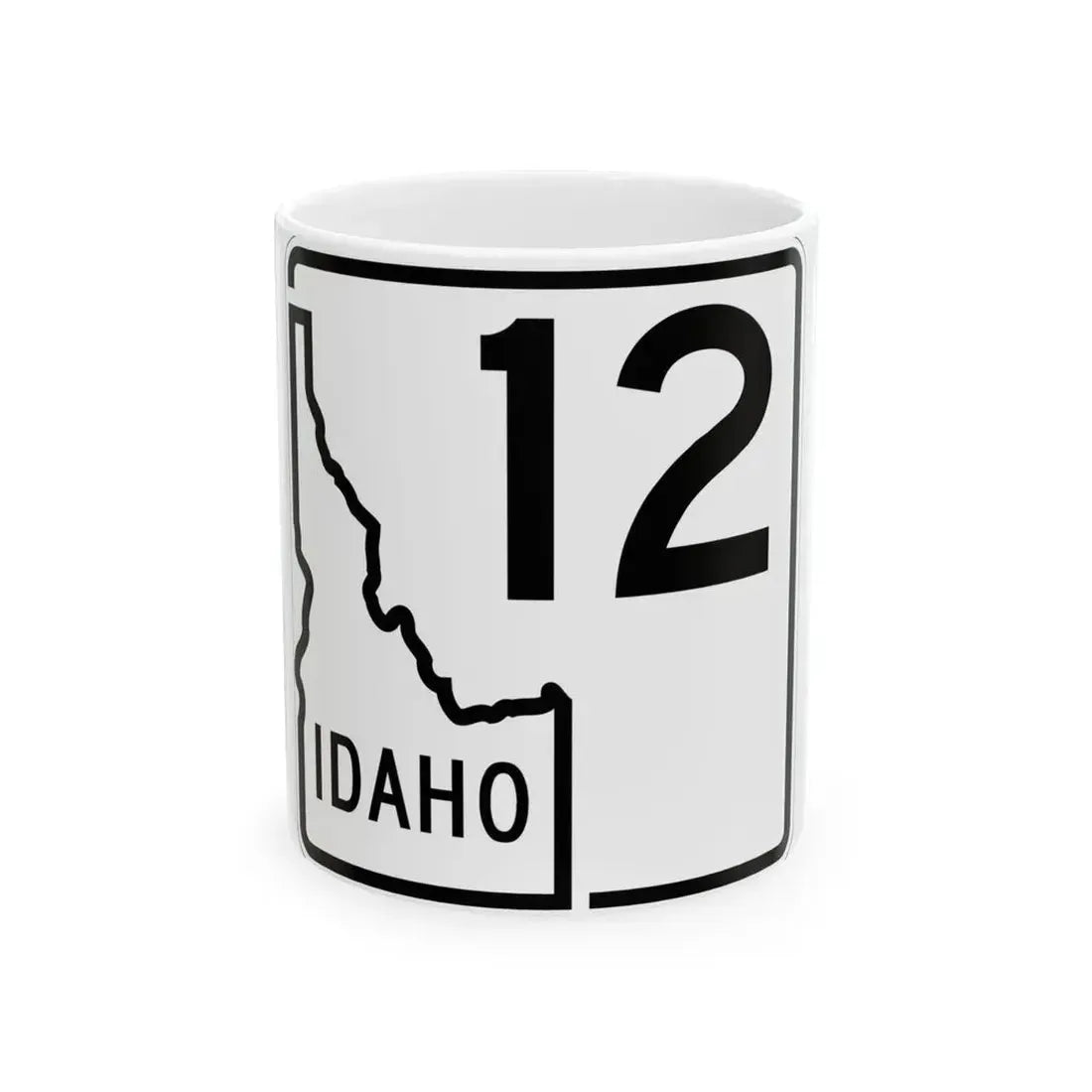 Idaho 12 1955 (Idaho) (Road Sign) White Coffee Mug 11oz - Go Mug Yourself