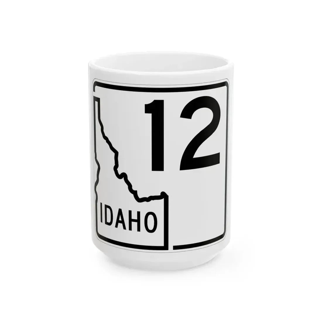 Idaho 12 1955 (Idaho) (Road Sign) White Coffee Mug 15oz - Go Mug Yourself