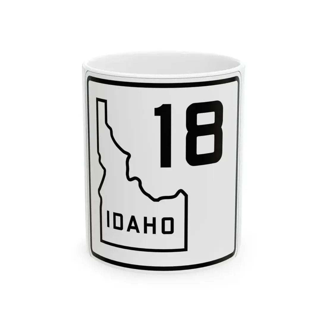 Idaho 18 1930 (Idaho) (Road Sign) White Coffee Mug 11oz - Go Mug Yourself