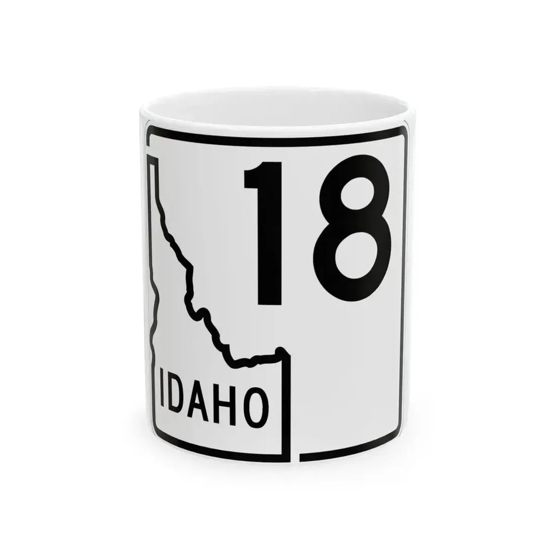 Idaho 18 1955 (Idaho) (Road Sign) White Coffee Mug 11oz - Go Mug Yourself