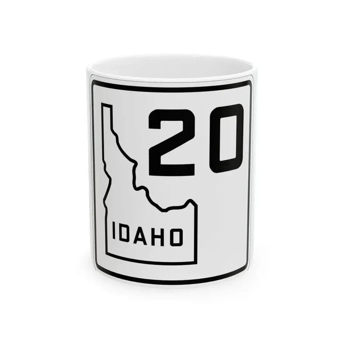 Idaho 20 1930 (Idaho) (Road Sign) White Coffee Mug 11oz - Go Mug Yourself