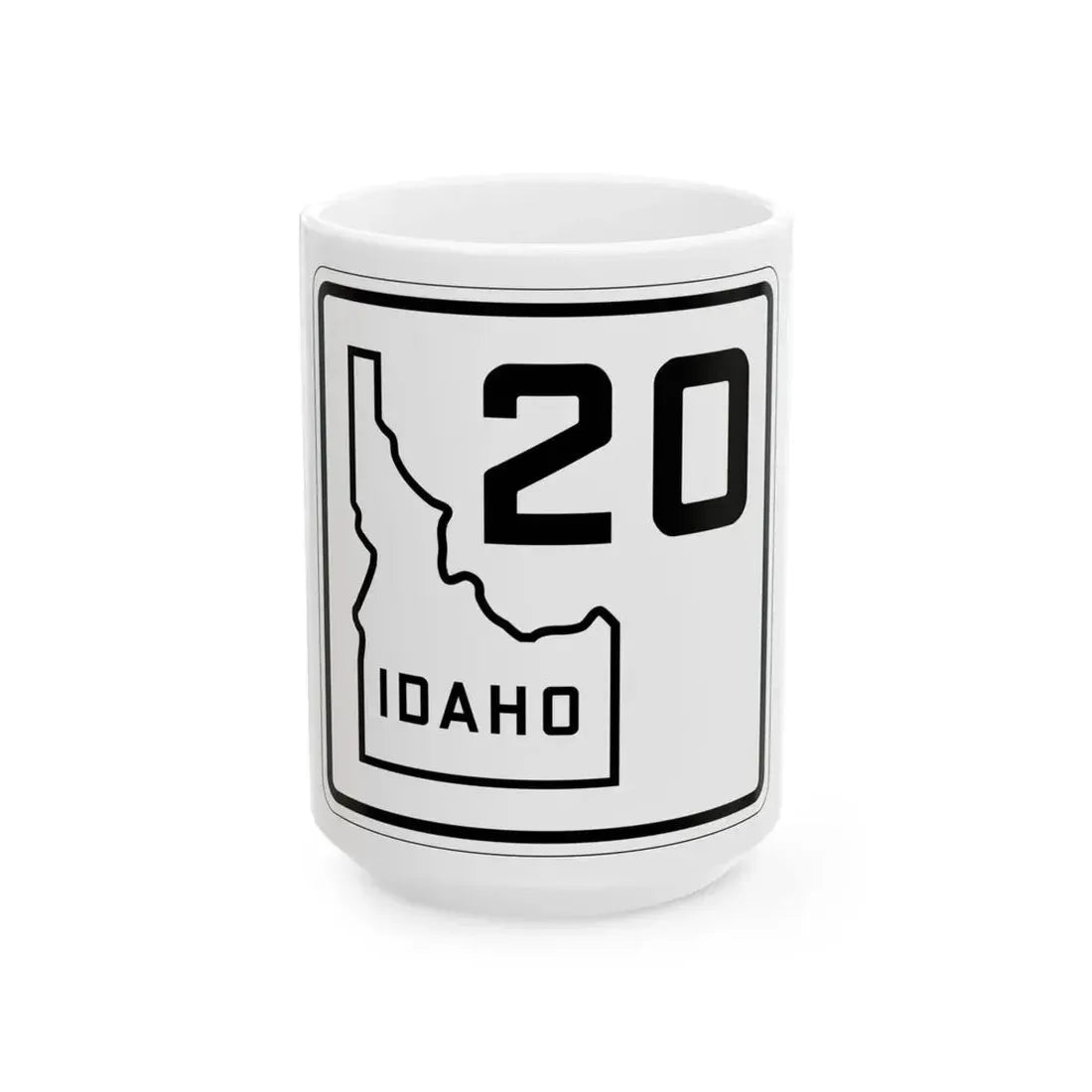 Idaho 20 1930 (Idaho) (Road Sign) White Coffee Mug 15oz - Go Mug Yourself