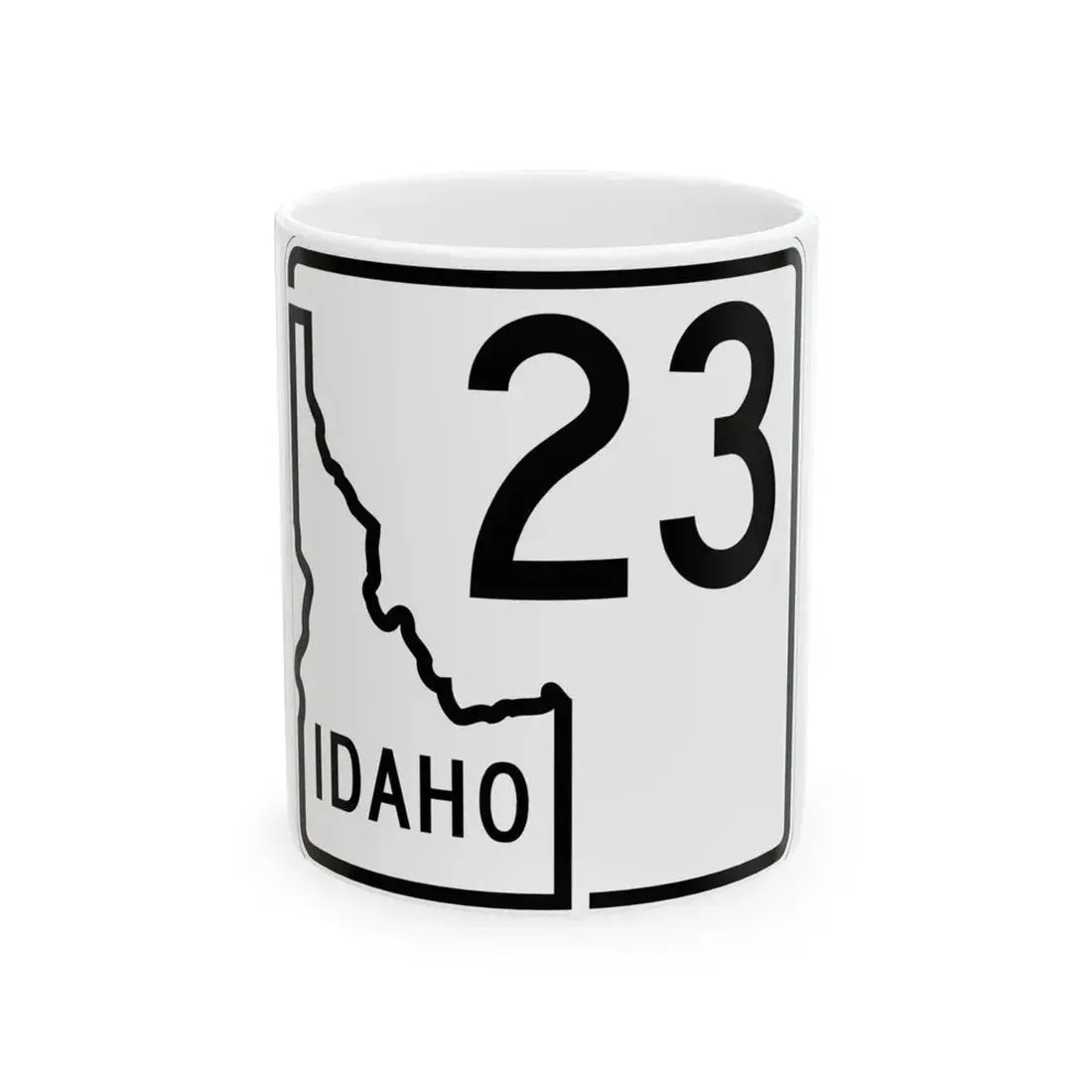 Idaho 23 1955 (Idaho) (Road Sign) White Coffee Mug 11oz - Go Mug Yourself
