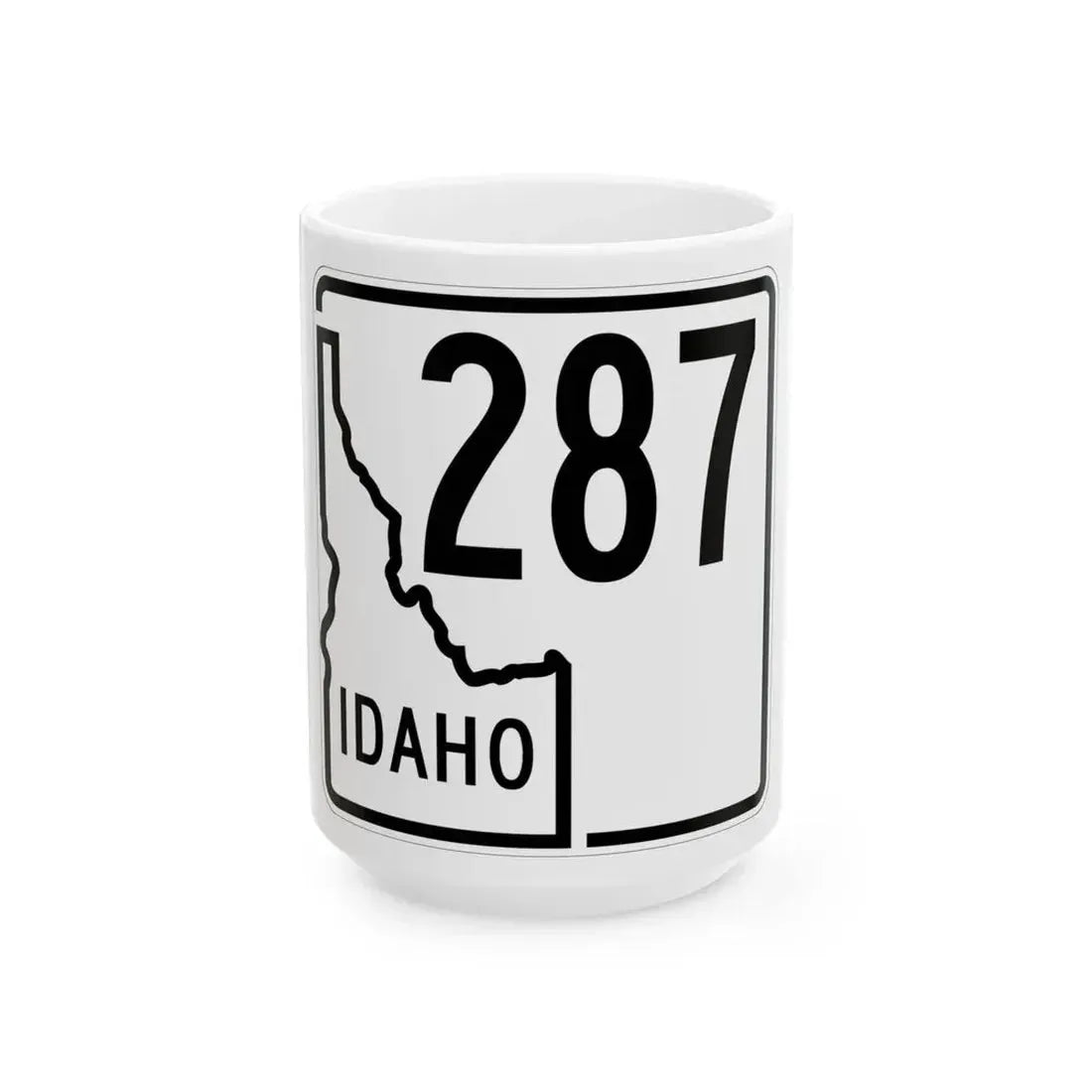 Idaho 287 1955 (Idaho) (Road Sign) White Coffee Mug 15oz - Go Mug Yourself