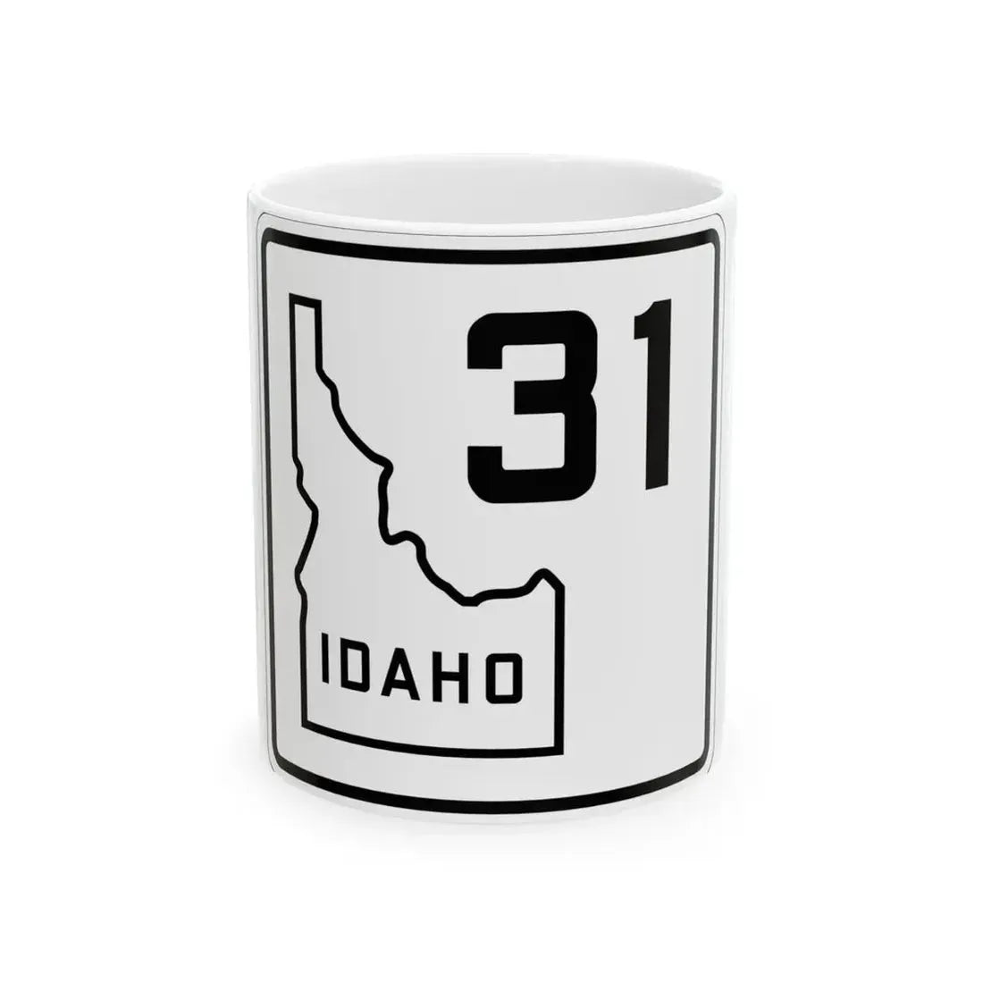 Idaho 31 1930 (Idaho) (Road Sign) White Coffee Mug 11oz - Go Mug Yourself