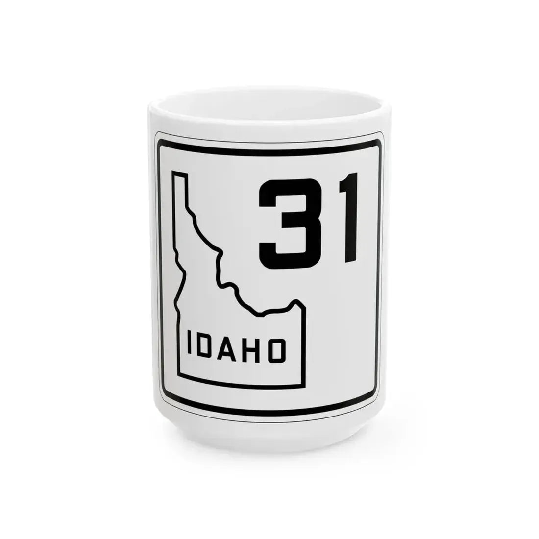 Idaho 31 1930 (Idaho) (Road Sign) White Coffee Mug 15oz - Go Mug Yourself