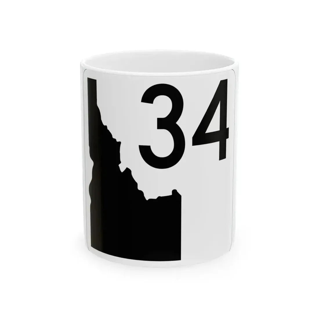 Idaho 34 (Idaho) (Road Sign) White Coffee Mug 11oz - Go Mug Yourself