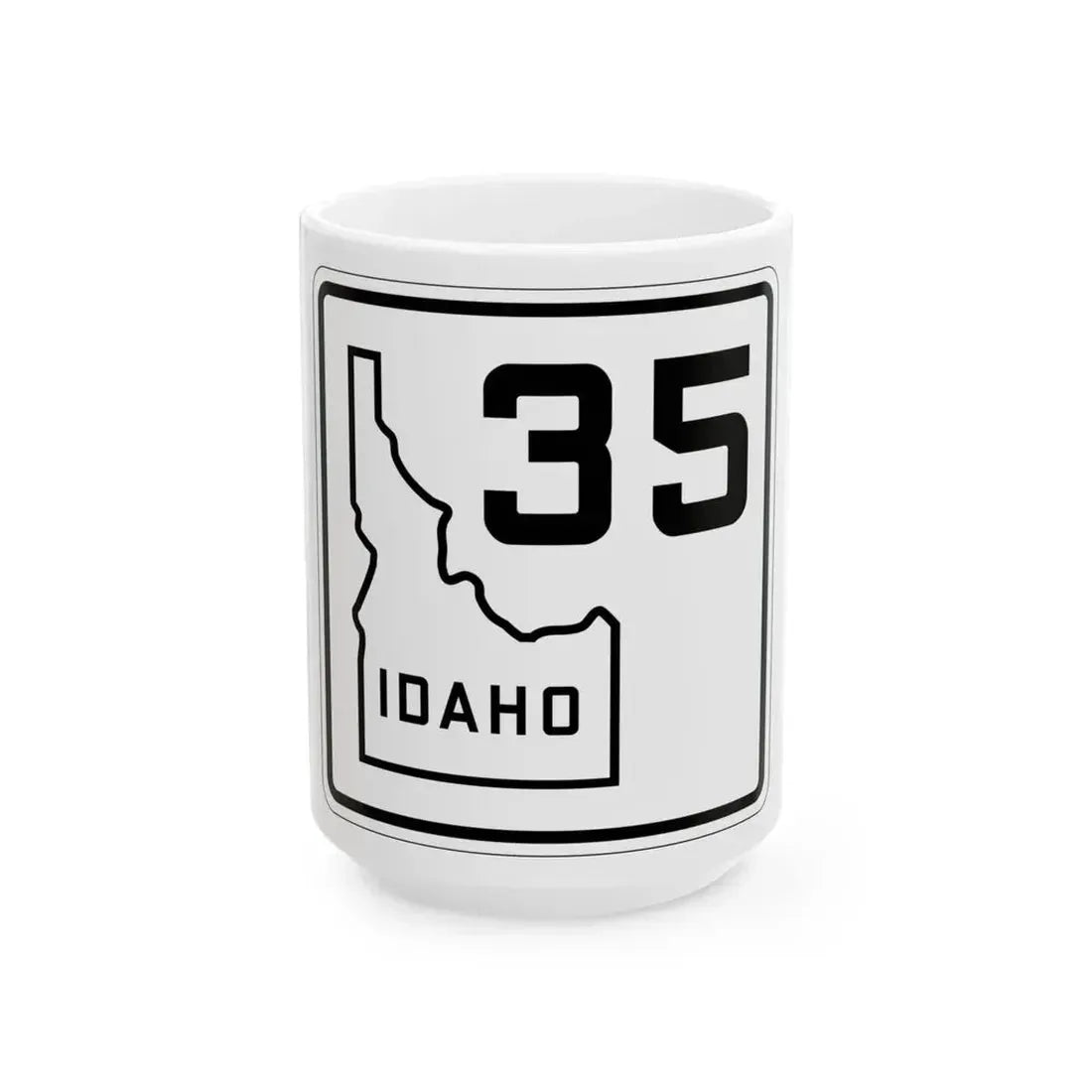 Idaho 35 1930 (Idaho) (Road Sign) White Coffee Mug 15oz - Go Mug Yourself