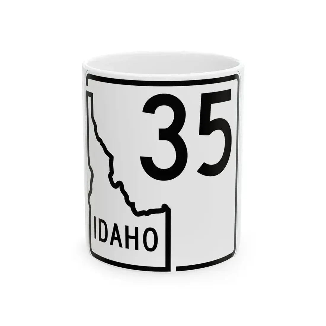 Idaho 35 1955 (Idaho) (Road Sign) White Coffee Mug 11oz - Go Mug Yourself