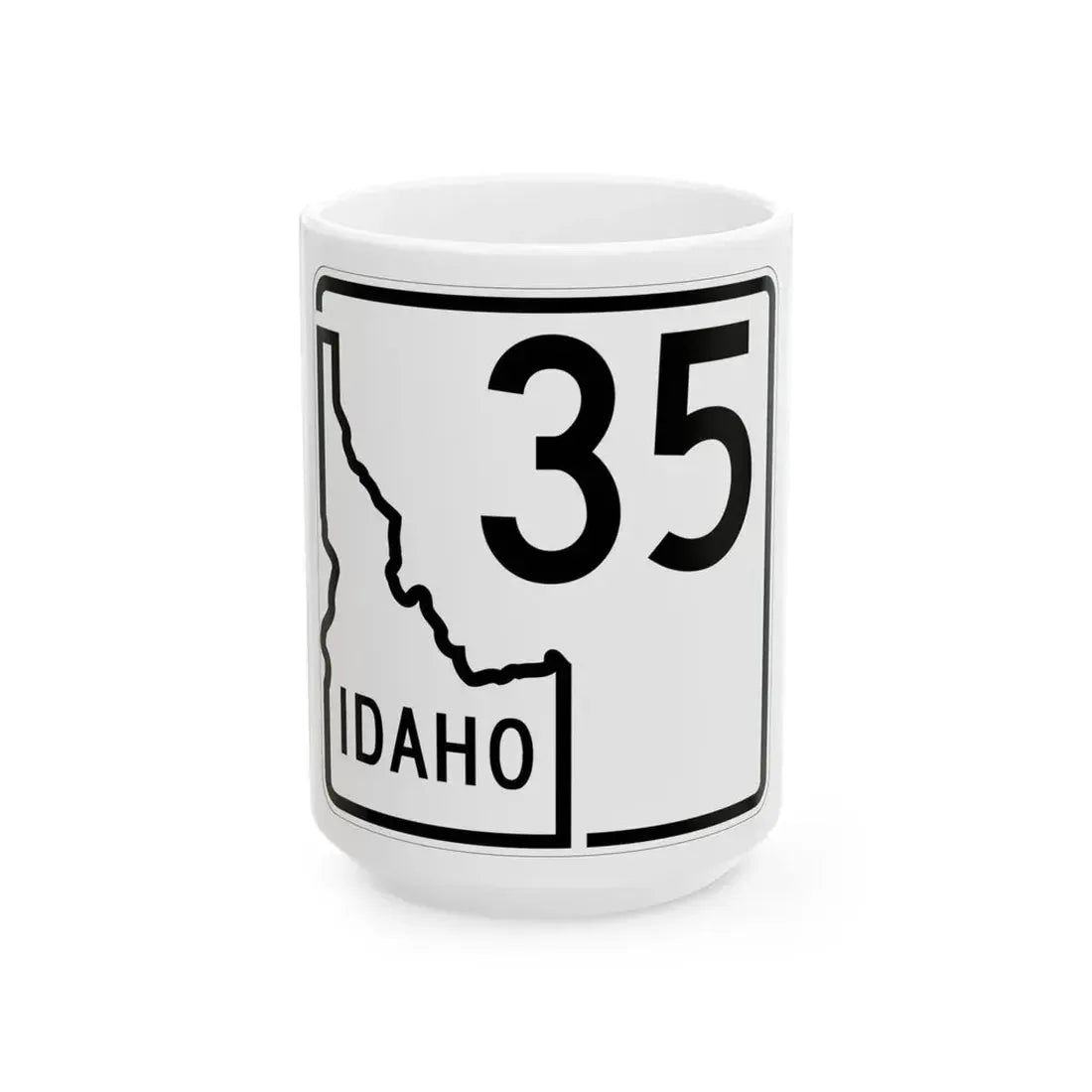Idaho 35 1955 (Idaho) (Road Sign) White Coffee Mug 15oz - Go Mug Yourself