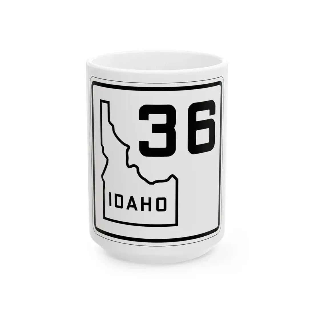 Idaho 36 1930 (Idaho) (Road Sign) White Coffee Mug 15oz - Go Mug Yourself