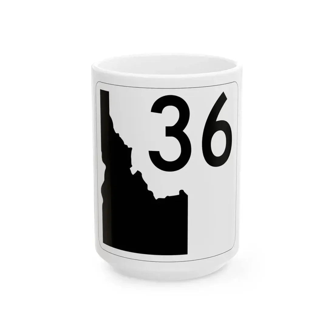 Idaho 36 (Idaho) (Road Sign) White Coffee Mug 15oz - Go Mug Yourself