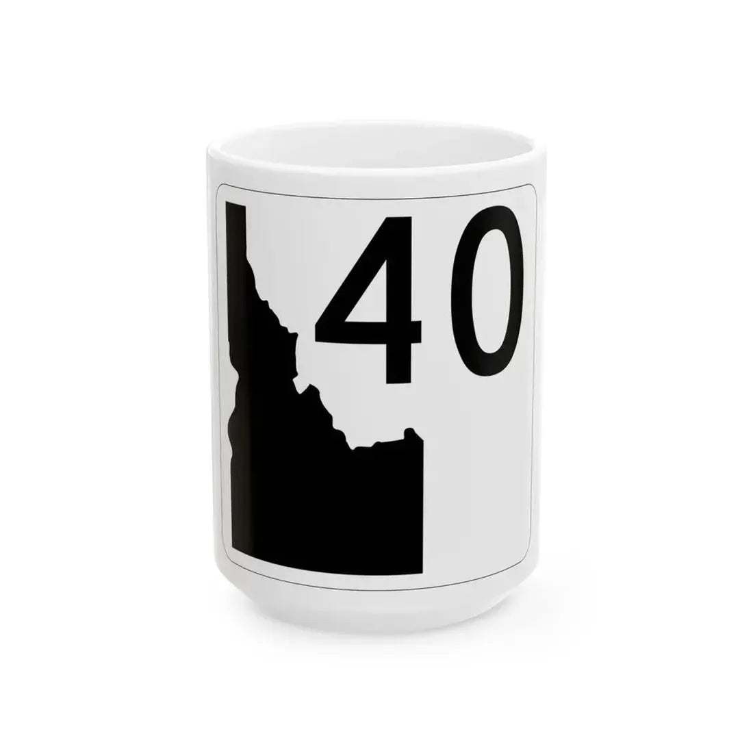 Idaho 40 (Idaho) (Road Sign) White Coffee Mug 15oz - Go Mug Yourself