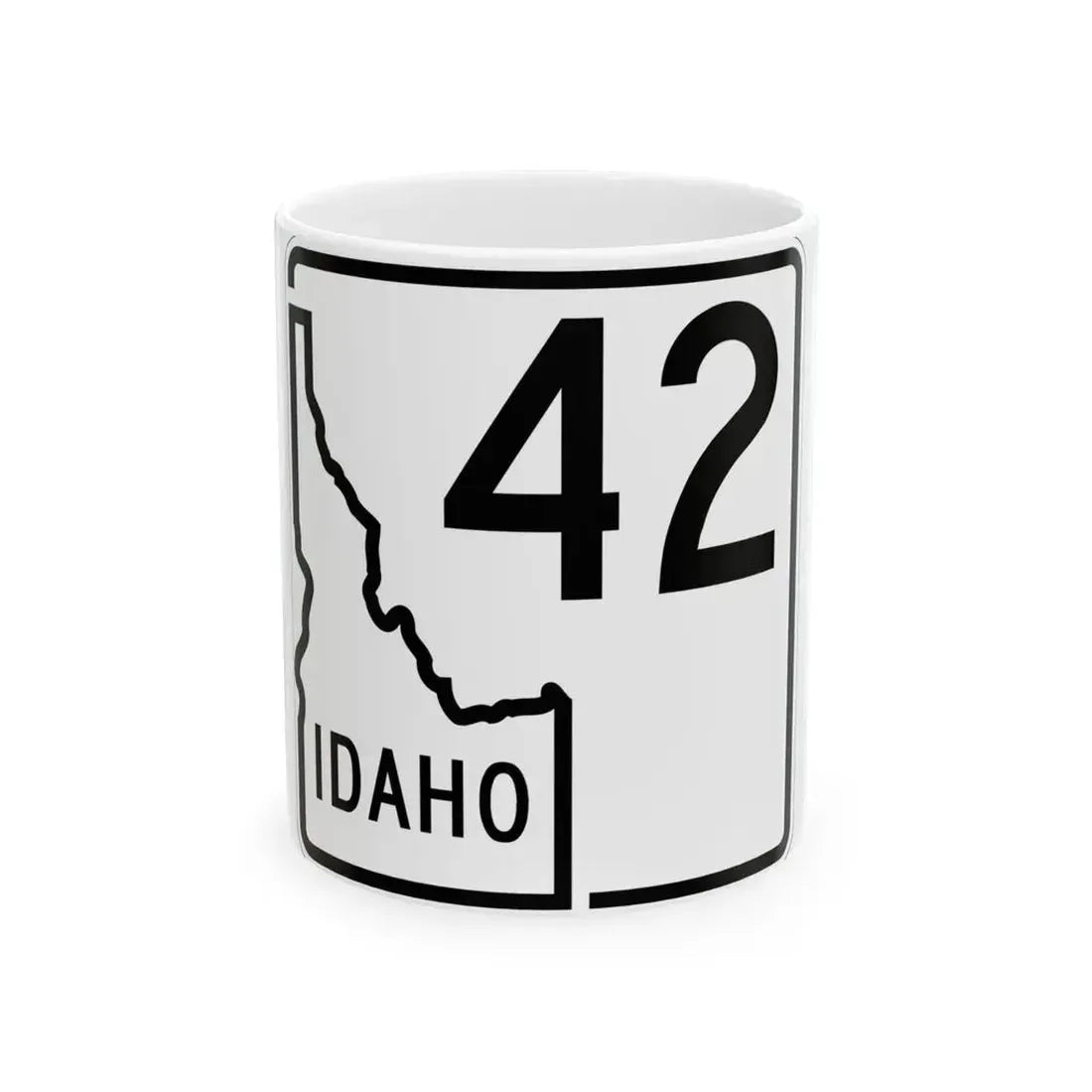 Idaho 42 1955 (Idaho) (Road Sign) White Coffee Mug 11oz - Go Mug Yourself