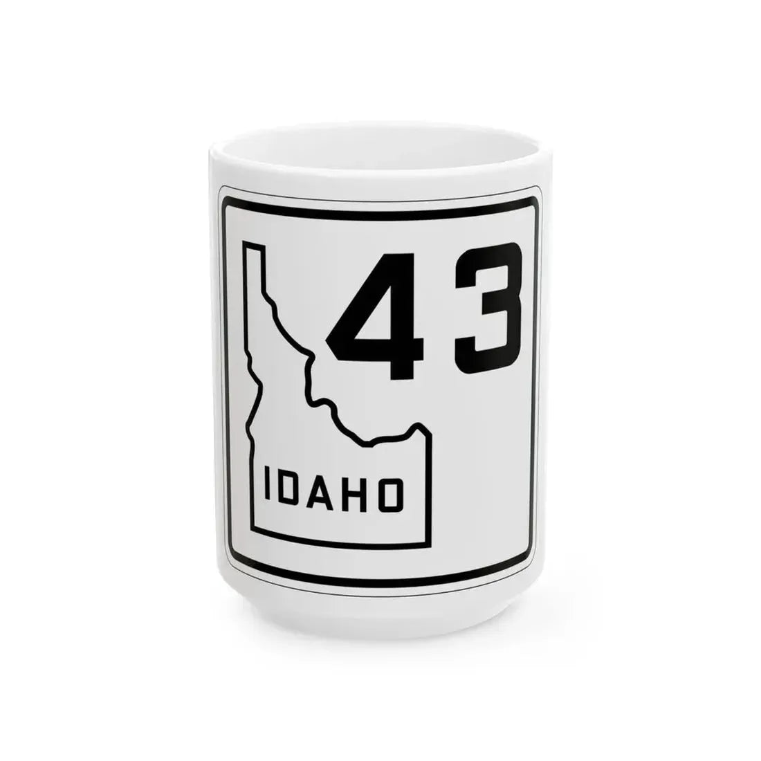 Idaho 43 1930 (Idaho) (Road Sign) White Coffee Mug 15oz - Go Mug Yourself