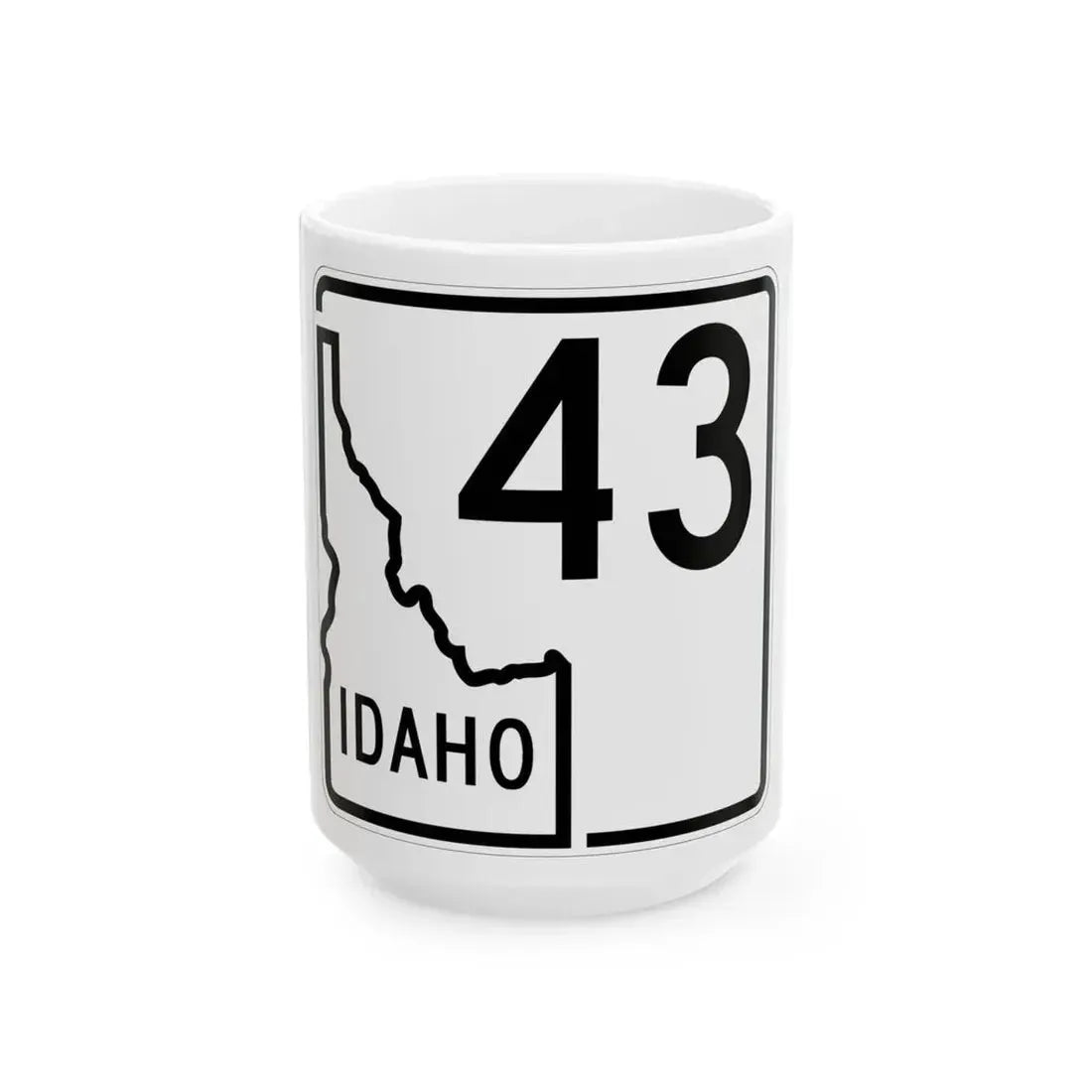 Idaho 43 1955 (Idaho) (Road Sign) White Coffee Mug 15oz - Go Mug Yourself