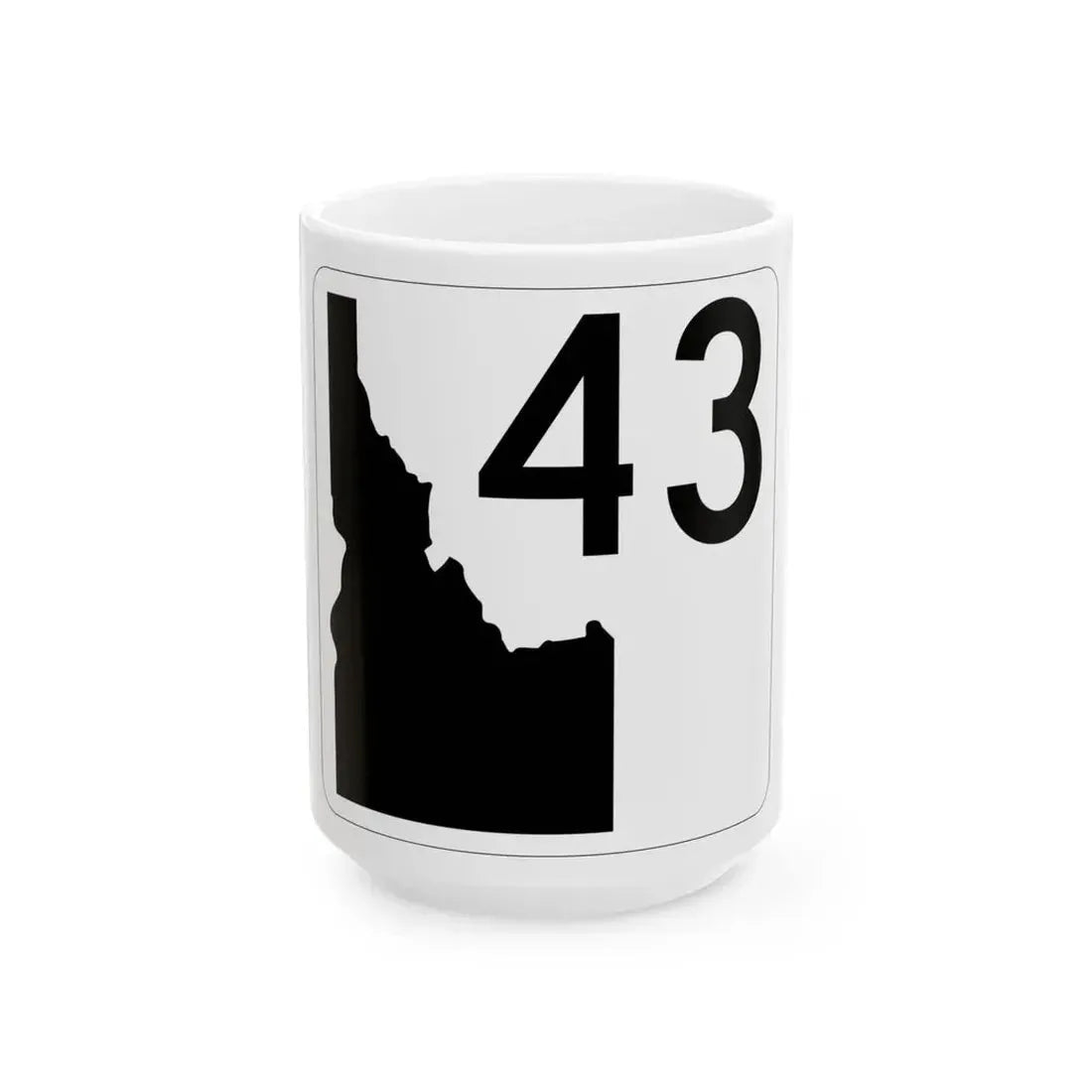 Idaho 43 (Idaho) (Road Sign) White Coffee Mug 15oz - Go Mug Yourself
