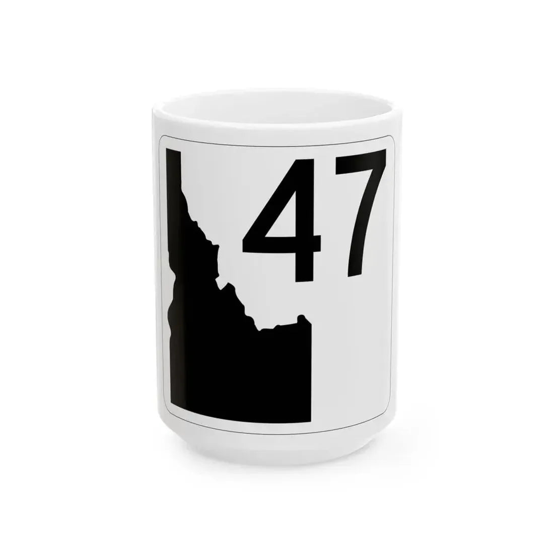 Idaho 47 (Idaho) (Road Sign) White Coffee Mug 15oz - Go Mug Yourself