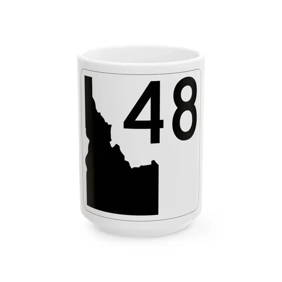 Idaho 48 (Idaho) (Road Sign) White Coffee Mug 15oz - Go Mug Yourself