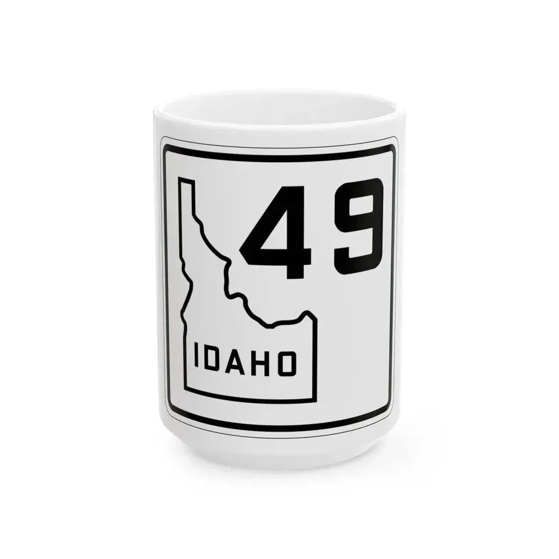 Idaho 49 1930 (Idaho) (Road Sign) White Coffee Mug 15oz - Go Mug Yourself
