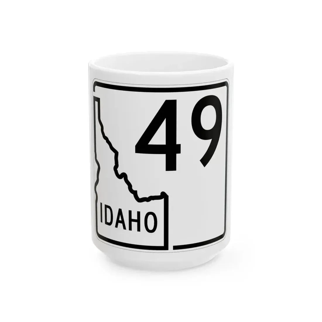 Idaho 49 1955 (Idaho) (Road Sign) White Coffee Mug 15oz - Go Mug Yourself