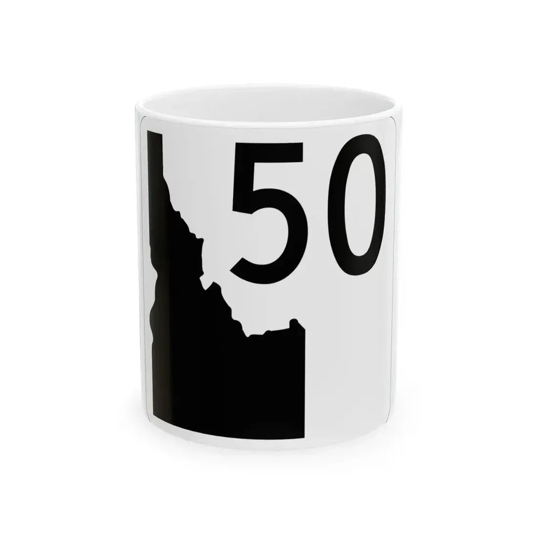 Idaho 50 (Idaho) (Road Sign) White Coffee Mug 11oz - Go Mug Yourself