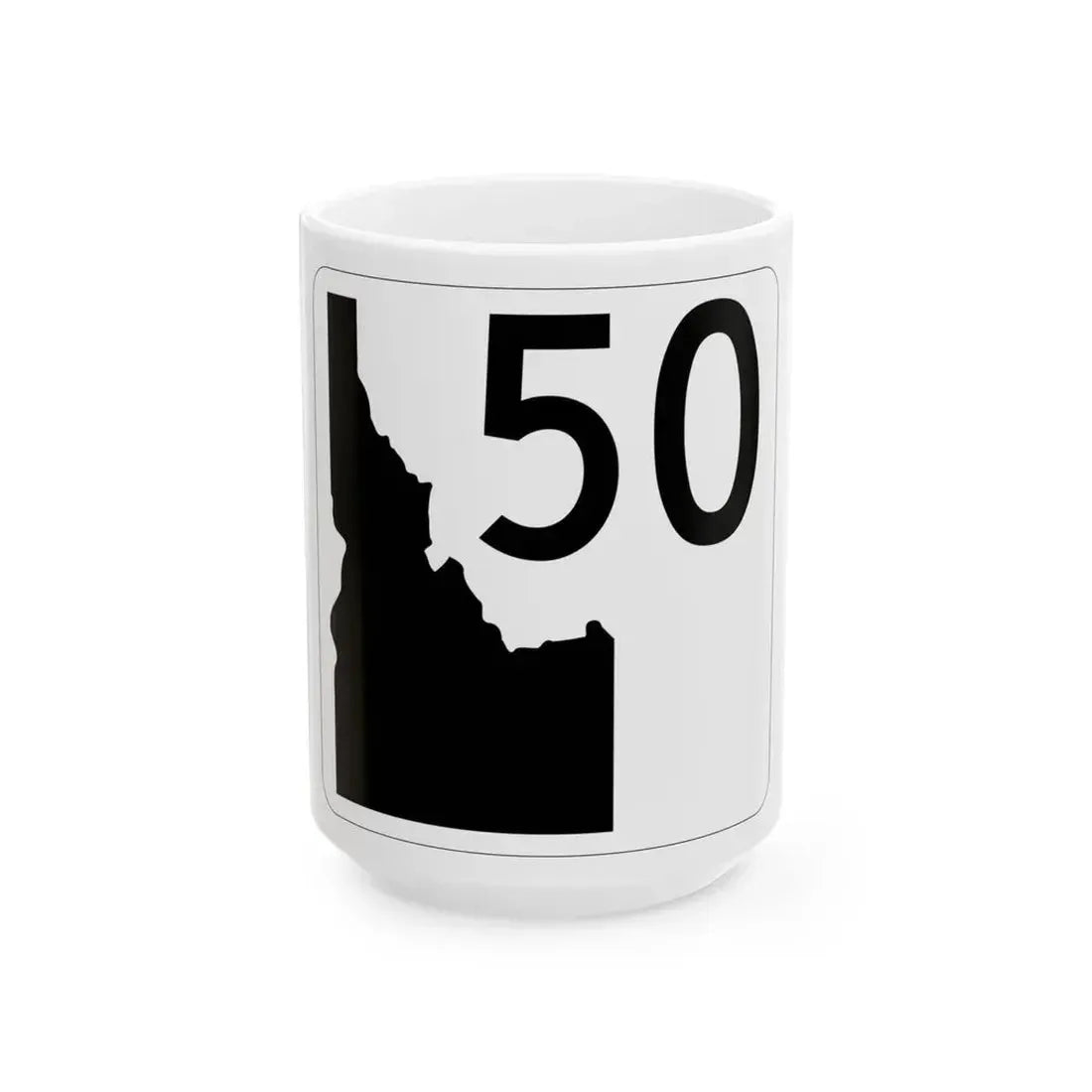 Idaho 50 (Idaho) (Road Sign) White Coffee Mug 15oz - Go Mug Yourself