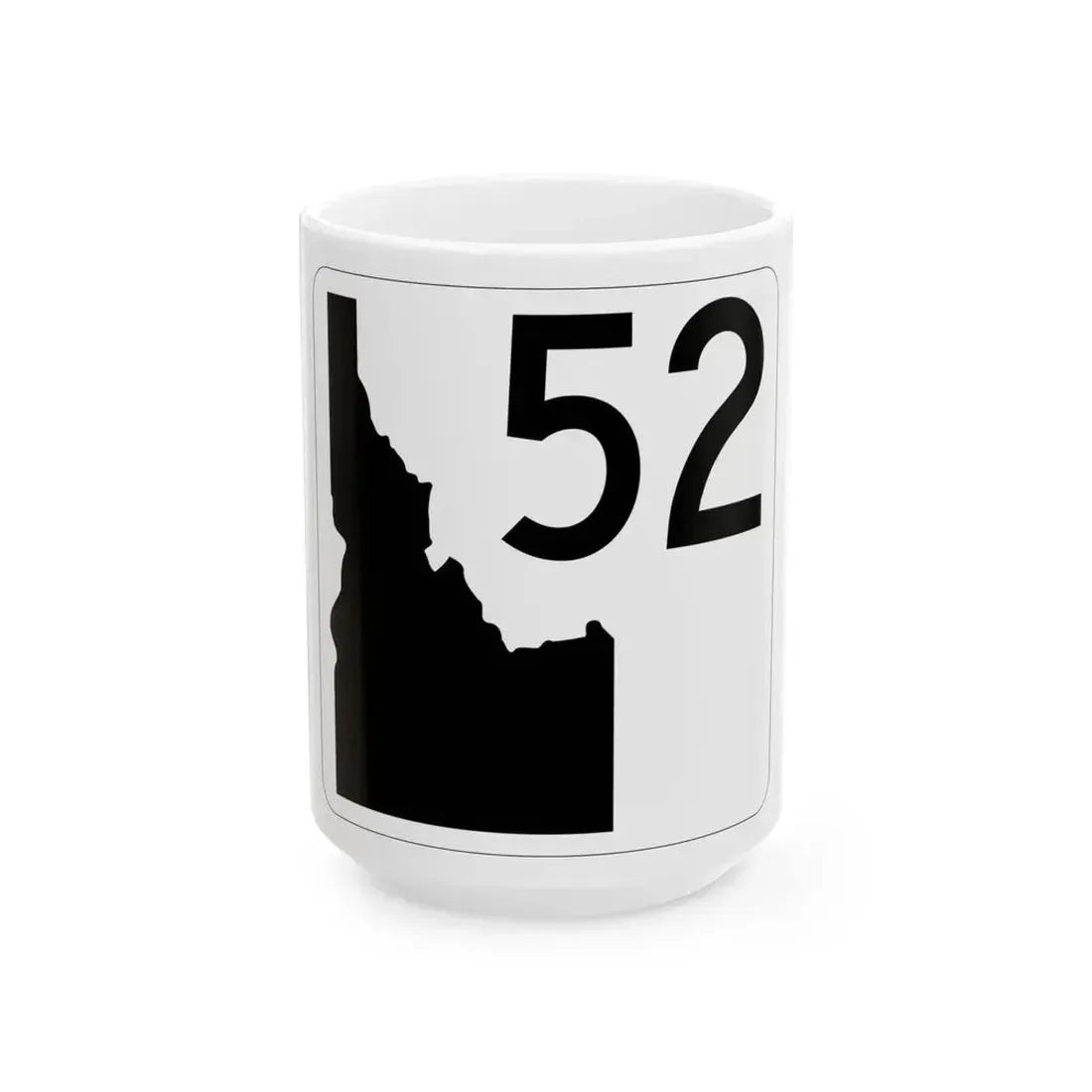 Idaho 52 (Idaho) (Road Sign) White Coffee Mug 15oz - Go Mug Yourself