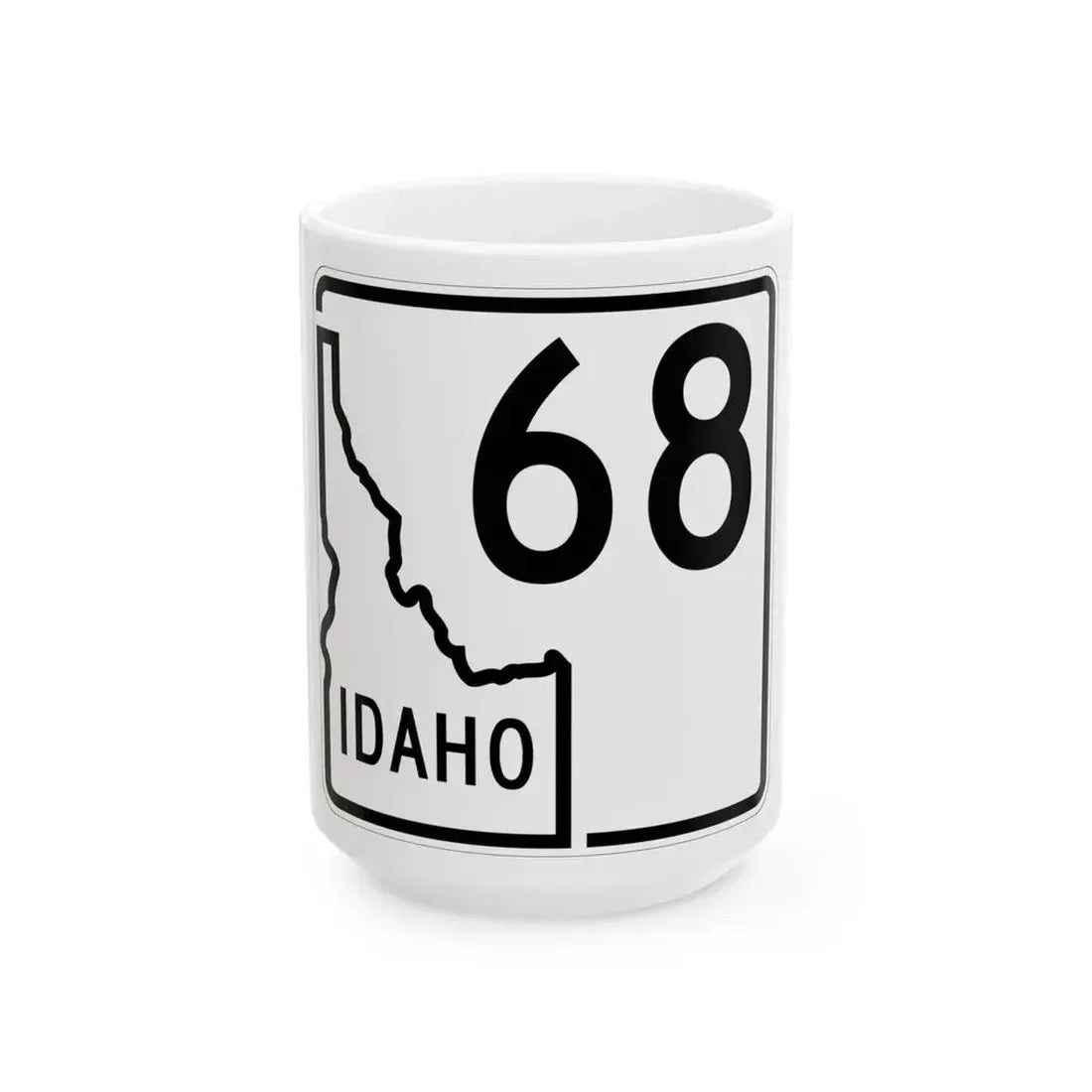Idaho 68 1955 (Idaho) (Road Sign) White Coffee Mug 15oz - Go Mug Yourself