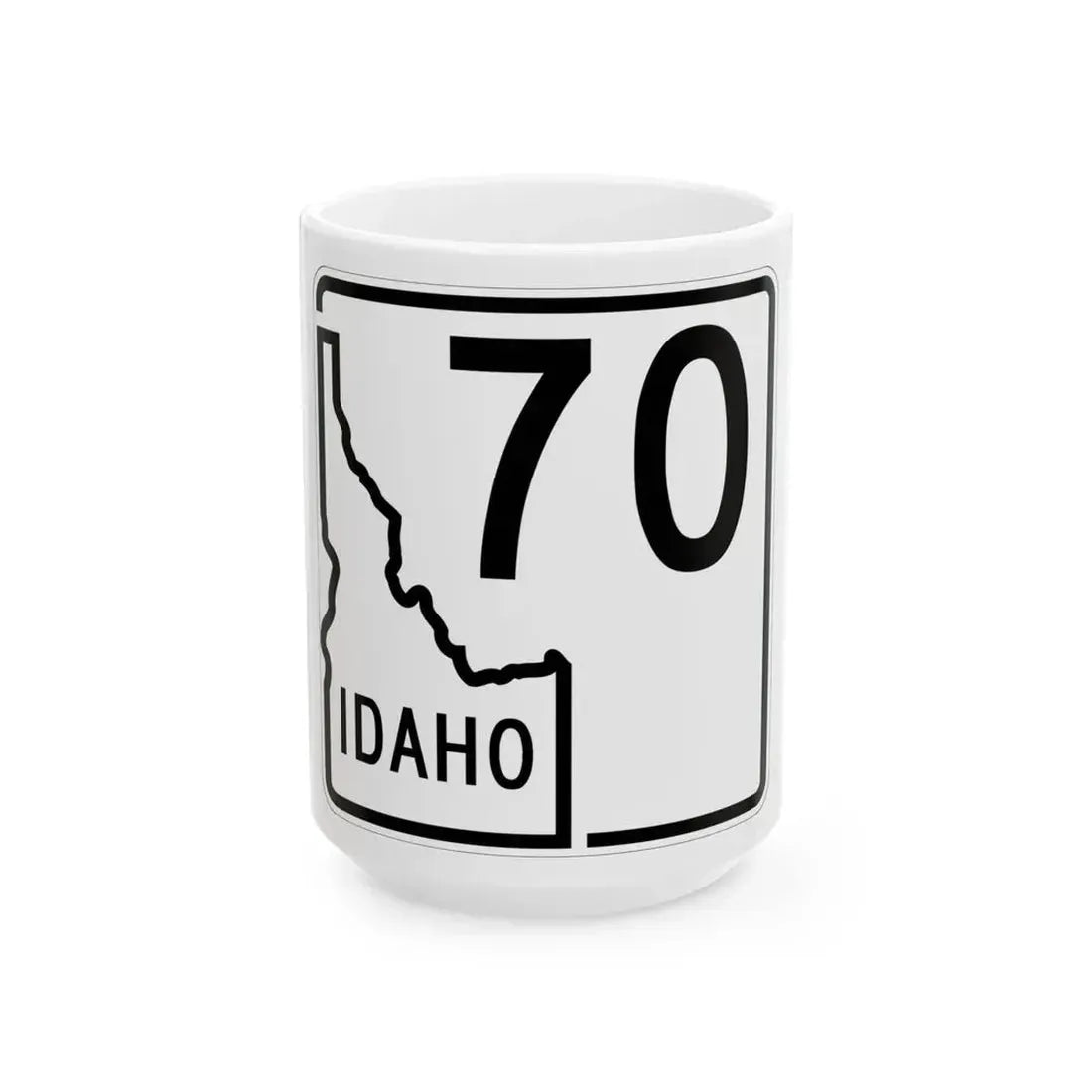 Idaho 70 1955 (Idaho) (Road Sign) White Coffee Mug 15oz - Go Mug Yourself
